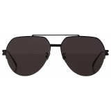 Bottega Veneta - Metal Aviator Sunglasses - Grey Black - Sunglasses - Bottega Veneta Eyewear