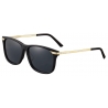 Cartier - Quadrata - Metallo Finitura Oro Platino Lucida Lenti Grigie - Trinity Collection - Occhiali da Sole - Cartier Eyewear