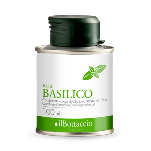 Il Bottaccio - Tuscan Extra Virgin Olive Oil with Basil - Infusions - Italian - High Quality - 100 ml