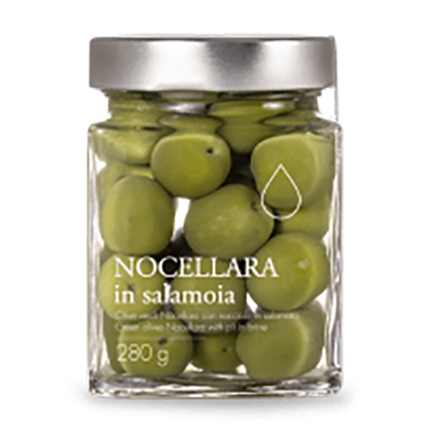Il Bottaccio - Green Nocellara Olives in Brine - Olives - Tuscan Extra Virgin Olive Oil - Italian - High Quality - 280 g