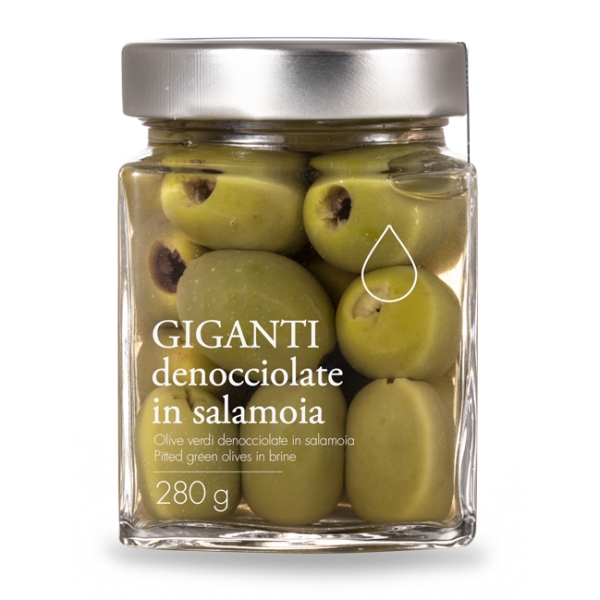 Il Bottaccio - Green Pitted Giants Olives in Brine - Olives - Extra Virgin Olive Oil - Italian - High Quality - 280 g