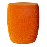 Qeeboo - Mexico Stool and Sidetable Velvet Finish - Orange - Qeeboo Chair by Studio Job - Furniture - Home