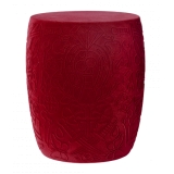 Qeeboo - Mexico Stool and Sidetable Velvet Finish - Red - Qeeboo Chair by Studio Job - Furniture - Home