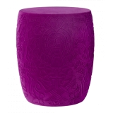 Qeeboo - Mexico Stool and Sidetable Velvet Finish - Violet - Qeeboo Chair by Studio Job - Furniture - Home