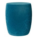Qeeboo - Mexico Stool and Sidetable Velvet Finish - Light Blue - Qeeboo Chair by Studio Job - Furniture - Home