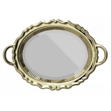 Qeeboo - Plateau Miroir Metal Finish - Gold - Qeeboo Mirror by Studio Job - Furnishing - Home