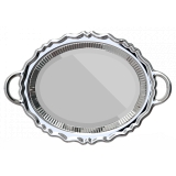 Qeeboo - Plateau Miroir Metal Finish - Silver - Qeeboo Mirror by Studio Job - Furnishing - Home