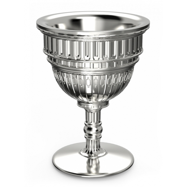 Qeeboo - Capitol Planter and Champagne Cooler Metal Finish - Silver - Qeeboo Planter by Studio Job - Furnishing - Home