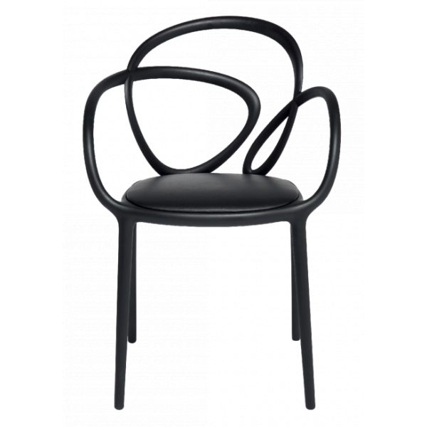 Qeeboo - Loop Chair with Cushion Set of 2 Pieces - Black - Qeeboo Chair by Front - Furnishing - Home