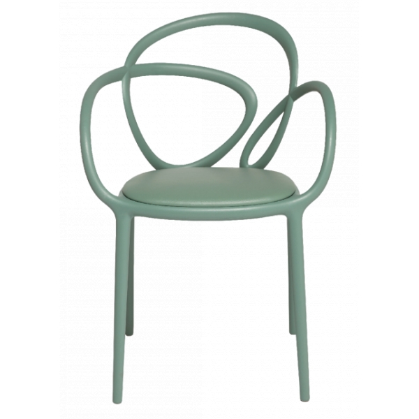 Qeeboo - Loop Chair with Cushion Set of 2 Pieces - Sage Green - Qeeboo Chair by Front - Furnishing - Home