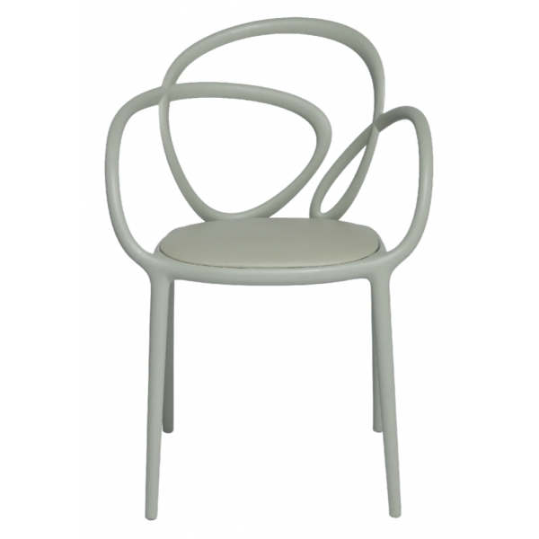 Qeeboo - Loop Chair with Cushion Set of 2 Pieces - Greyish Green - Qeeboo Chair by Front - Furnishing - Home