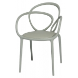 Qeeboo - Loop Chair with Cushion Set of 2 Pieces - Greyish Green - Qeeboo Chair by Front - Furnishing - Home