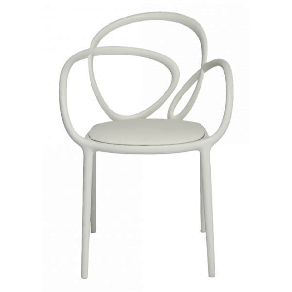 Qeeboo - Loop Chair with Cushion Set of 2 Pieces - White - Qeeboo Chair by Front - Furnishing - Home