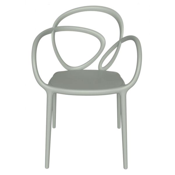 Qeeboo - Loop Chair Without Cushion Set of 2 Pieces - Greyish Green - Qeeboo Chair by Front - Furnishing - Home