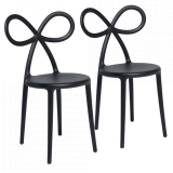 Qeeboo - Ribbon Chair Set of 2 Pieces - Black - Qeeboo Chair by Nika Zupanc - Furnishing - Home