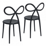 Qeeboo - Ribbon Chair Set of 2 Pieces - Black - Qeeboo Chair by Nika Zupanc - Furnishing - Home