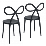 Qeeboo - Ribbon Chair Set of 2 Pieces - Nero - Sedia Qeeboo by Nika Zupanc - Arredamento - Casa