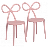 Qeeboo - Ribbon Chair Set of 2 Pieces - Pink - Qeeboo Chair by Nika Zupanc - Furnishing - Home