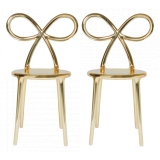 Qeeboo - Ribbon Chair Metal Finish Set of 2 Pieces - Oro - Sedia Qeeboo by Nika Zupanc - Arredamento - Casa