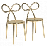 Qeeboo - Ribbon Chair Metal Finish Set of 2 Pieces - Gold - Qeeboo Chair by Nika Zupanc - Furnishing - Home