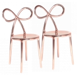 Qeeboo - Ribbon Chair Metal Finish Set of 2 Pieces - Pink Gold - Qeeboo Chair by Nika Zupanc - Furnishing - Home