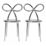 Qeeboo - Ribbon Chair Metal Finish Set of 2 Pieces - Argento - Sedia Qeeboo by Nika Zupanc - Arredamento - Casa