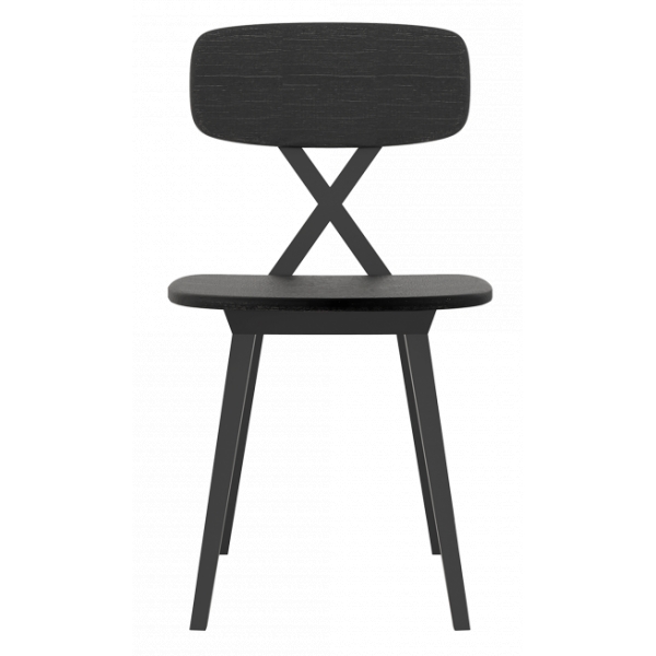 Qeeboo - X Chair without Cushion Set of 2 Pieces - Legno Nero - Sedia Qeeboo by Nika Zupanc - Arredamento - Casa