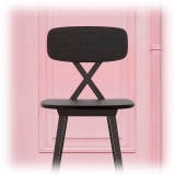 Qeeboo - X Chair without Cushion Set of 2 Pieces - Black Wood - Qeeboo Chair by Nika Zupanc - Furnishing - Home
