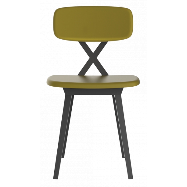 Qeeboo - X Chair with Cushion Set of 2 Pieces - Green Mustard - Qeeboo Chair by Nika Zupanc - Furnishing - Home
