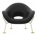 Qeeboo - Pupa Armchair Brass Base Indoor - Black - Qeeboo Chair by Andrea Branzi - Furnishing - Home
