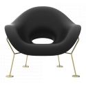 Qeeboo - Pupa Armchair Brass Base Indoor - Nero - Sedia Qeeboo by Andrea Branzi - Arredamento - Casa