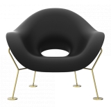 Qeeboo - Pupa Armchair Brass Base Indoor - Black - Qeeboo Chair by Andrea Branzi - Furnishing - Home