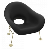 Qeeboo - Pupa Armchair Brass Base Indoor - Black - Qeeboo Chair by Andrea Branzi - Furnishing - Home