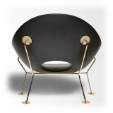 Qeeboo - Pupa Armchair Brass Base Indoor - Black - Qeeboo Chair by Andrea Branzi - Furnishing - Home
