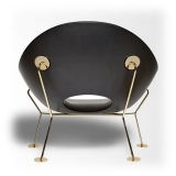 Qeeboo - Pupa Armchair Brass Base Indoor - Nero - Sedia Qeeboo by Andrea Branzi - Arredamento - Casa