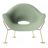 Qeeboo - Pupa Armchair Brass Base Indoor - Balsam Green - Qeeboo Chair by Andrea Branzi - Furnishing - Home