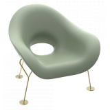 Qeeboo - Pupa Armchair Brass Base Indoor - Balsam Green - Qeeboo Chair by Andrea Branzi - Furnishing - Home