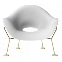 Qeeboo - Pupa Armchair Brass Base Indoor - White - Qeeboo Chair by Andrea Branzi - Furnishing - Home