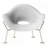 Qeeboo - Pupa Armchair Brass Base Indoor - Bianco - Sedia Qeeboo by Andrea Branzi - Arredamento - Casa