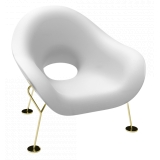 Qeeboo - Pupa Armchair Brass Base Indoor - Bianco - Sedia Qeeboo by Andrea Branzi - Arredamento - Casa