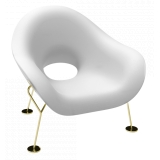 Qeeboo - Pupa Armchair Brass Base Indoor - White - Qeeboo Chair by Andrea Branzi - Furnishing - Home