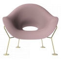 Qeeboo - Pupa Armchair Brass Base Indoor - Pink - Qeeboo Chair by Andrea Branzi - Furnishing - Home