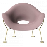 Qeeboo - Pupa Armchair Brass Base Indoor - Rosa - Sedia Qeeboo by Andrea Branzi - Arredamento - Casa