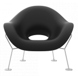 Qeeboo - Pupa Armchair Chrome Base Indoor - Nero - Sedia Qeeboo by Andrea Branzi - Arredamento - Casa