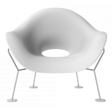 Qeeboo - Pupa Armchair Chrome Base Indoor - Bianco - Sedia Qeeboo by Andrea Branzi - Arredamento - Casa