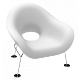 Qeeboo - Pupa Armchair Chrome Base Indoor - Bianco - Sedia Qeeboo by Andrea Branzi - Arredamento - Casa