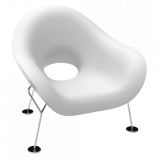Qeeboo - Pupa Armchair Chrome Base Indoor - White - Qeeboo Chair by Andrea Branzi - Furnishing - Home