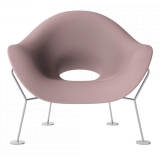 Qeeboo - Pupa Armchair Chrome Base Indoor - Pink - Qeeboo Chair by Andrea Branzi - Furnishing - Home