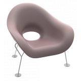 Qeeboo - Pupa Armchair Chrome Base Indoor - Pink - Qeeboo Chair by Andrea Branzi - Furnishing - Home