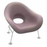 Qeeboo - Pupa Armchair Chrome Base Indoor - Rosa - Sedia Qeeboo by Andrea Branzi - Arredamento - Casa